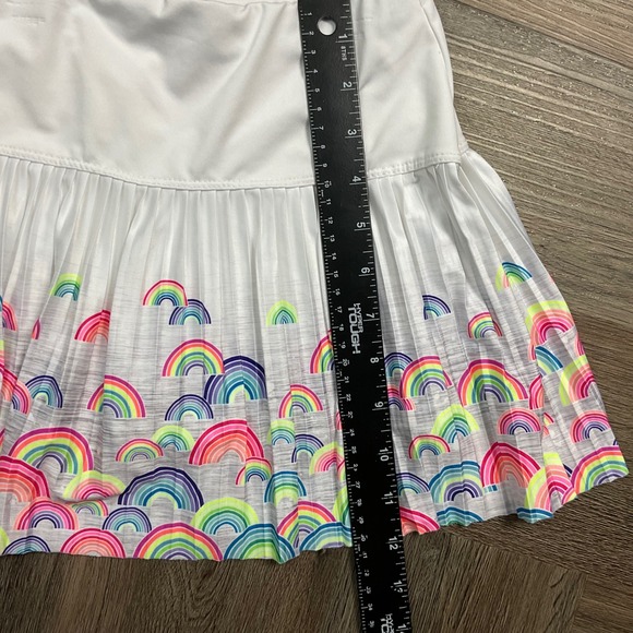 Lucky in Love Over the Rainbow Pleated Tennis Skirt Girls 14 White Pink Golf Fun - Picture 7 of 7